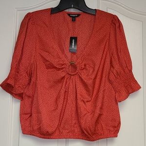 EXPRESS Red Blouse, NWT, Size M,100% Polyester